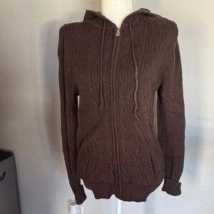 Brown Cable Knit Women's Sweater